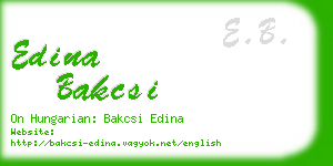 edina bakcsi business card